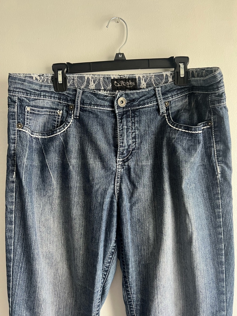 Royalty by YMI Women's Washed Blue Flared Leg Jeans